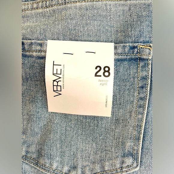 NWT Vervet Beverly Super High Rise Straight Distressed Jeans Light Wash Sz 28 - Picture 7 of 7
